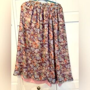 American Apparel Chiffon Floral Skirt